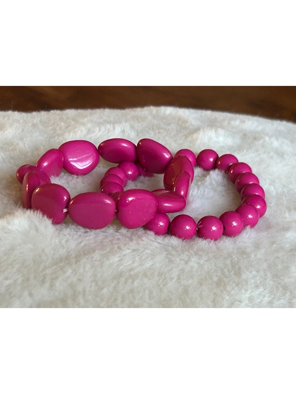 Set of 2 Pink Beaded Bracelets